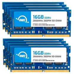 OWC 128GB (8x16GB) DDR4 2666MHz PC4-21300 CL19 2RX8 Non-ECC SODIMM 1.2V 260-pin Laptop Notebook Memory RAM Upgrade Module