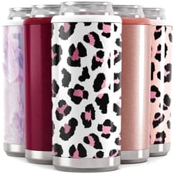 Maars Drinkware Maars Skinny Can Cooler for Slim Beer & Hard Seltzer | Stainless Steel 12oz Sleeve, Double Wall Vacuum Insulated Drink Holder - White Leopard