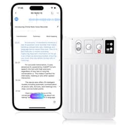 ClicoByte AI Voice Recorder, Voice Recorder with No Fee for Transcribe & Summarize Empowered by ChatGPT, App Control, Real-time Translation, 107 Languages, Support Wireless Charging,for Lectures/Meetings-Silver
