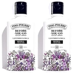 Poo-Pourri Before-You-Go Toilet Spray, Lavender Vanilla, Refill Bottle 9 Fl Oz 2 Pack- Lavender Vanilla and Citrus