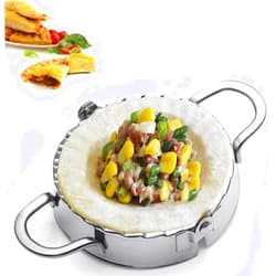 KAYCROWN Stainless Steel Empanada Press Ravioli Mold Pierogi Dumpling Maker Wrapper Pastry Dough Cutter Kitchen Accessories (XL: 6 inch)