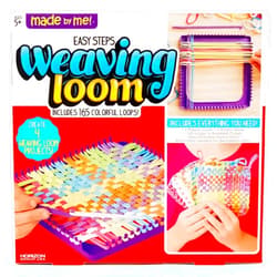 Made By Me Easy Steps Weaving Loom for Kids, Includes 165 Loom Loops & 1 Weaving Loom with Loom Hook, Makes 4 Projects, Hook & Loop Potholder Kit, DIY Weaving Kit, Potholder Loom Kit, Kids Crafts