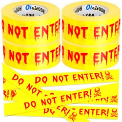 Oleitodh 4 Pcs Halloween Decorations Caution Tape Bulk,1.9 inch x 1000 feet Halloween Caution Tape,Do Not Enter Tape,Scary Hazard Warning Tape for Crime Scene Halloween Party Decorations Indoor Outdoor