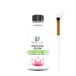 Planet Eden 70% Glycolic Acid Skin Chemical Peel Kit with Fan Brush- Helps with Fine Lines, Wrinkles, Sun Damage, Dull Skin - Includes 1 Fan Brush