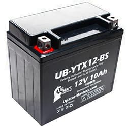 Upstart Battery YTX12-BS Battery Replacement (10Ah, 12v, Sealed) Factory Activated, Maintenance Free Battery Compatible with - 2006 Kawasaki Ninja 650R, 2007 Kawasaki Ninja 650R, 2009 Kawasaki Ninja 650R