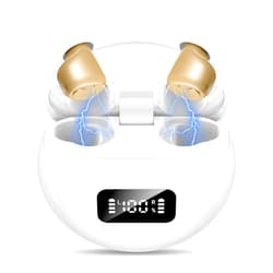 QiongSi Mini Rechargeable Senior Digital Sound Amplifier with Noise Reduction Portable Charging Case (Pair) (PSAP)