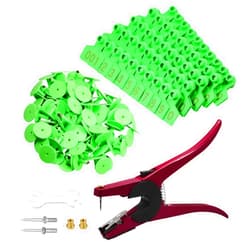 SPEEDWOX 1-100 Number Plastic Cow Cattle Ear Tag with Livestock Ear Tag Pliers and 2 Replaceable Ear Tag Needle Pins