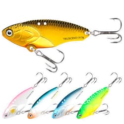 TRUSCEND Two-Way Spinning Spoons System Fishing Spinners for Jigging, Well-Made Rooster Tail Fishing Lures with Flash Copper Body and Blade, Freshwater Crappie Jigs, Blade Bait for Bass Walleye Trout