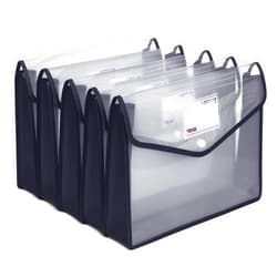 IMissiu Plastic File Folders, Waterproof Transparent Expandable File Organiser - Portable Large Capacity A4B4 File Wallet for Office/Business/School (5 Pack)