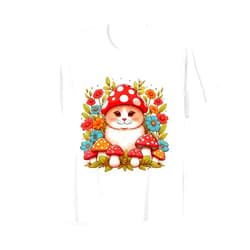 Cute Cottagecore Cat Aesthetic Dragonflies design Cottagecore Aesthetic Cat with Mushroom Hat Mushroom Cat T-Shirt