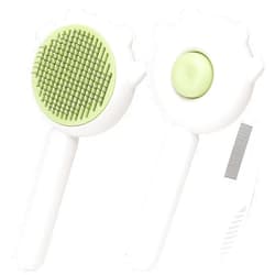 Nopisen Pet Hair Cleaner Brush，Cat Brush with Release Button，Cat Grooming Long Short Cats Dogs Massage Brushes，Cat for Shedding Dandruff Comb (White)