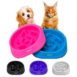 YINEYA 2Pcs Slow Feeder Dog Bowls Small Size Dog, Anti-Choking Dog Slow Feeder Bowl, Slow Feeder Cat Bowl, Cat Food Bowl Slow Feeder, Small Dog Bowls Slow Feeder, Cat Supplies for Puppies and Cats