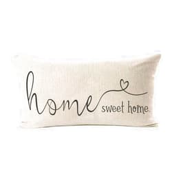 MFGNEH Home Sweet Home Quotes Farmhouse Pillow Covers 12x20 Inch,Farmhouse Decorative Lumbar Throw Pillow Case Cushion Cover,Housewarming Gift