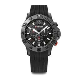 Wenger 01.0643.120 Seaforce Watch Black Dial with Black Silicone Strap 43 mm