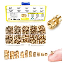 Kadrick 420Pcs M3 M4 M5 Threaded Inserts Assortment Kit for 3D Printing Components, Metric Brass Knurled Nuts, Insert by Heat into Plastic Parts
