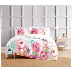 Christian Siriano NY Spring Flowers 3 Piece King Duvet Cover Set