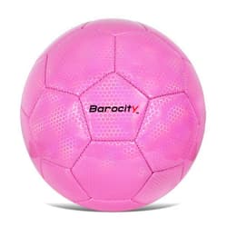 Barocity Soccer Ball - Premium Boy and Girl Official Match Ball with Cool Reflective Iridescent Rainbow Hex Pattern, Durable, Indoor, Outdoor, Training, Practice, Playtime and Games