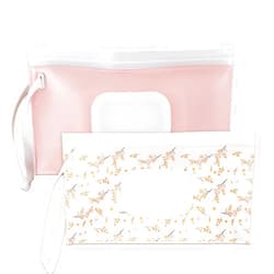 cephira Baby wipes dispenser，portable baby wipes holder for outdoor, Refillable baby wipes container, on the go wet wipe pouch for travel, resuable wipes dispenser for hiking (pink)