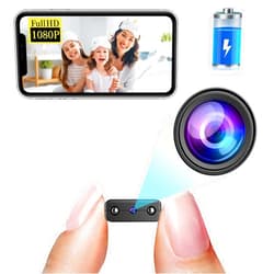 WCFHS Smallest Wireless WiFi Battery Camera,HD1080P Remote Camera,Portable Video Recording Live Feed,Baby Monitor,Nanny Cam with Night Vision,Motion Detection,Cloud Storage for Security with iOS AndroidAPP