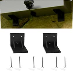 LONGRUNNEW Heavy Duty Shelf Brackets, Waterfall Support Brackets, 90° Triangle Angle Brackets for Waterfall Spillway, Floating Shelf L Brackets, Stainless Steel Brackets - Black, 2 Pack & 6 Screws