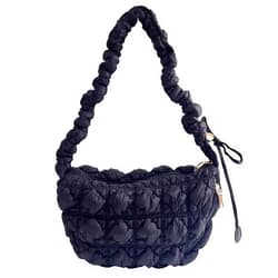 FantasyBear Quilted Small Bag,Adjustable Shoulder Strap Puffer Crescent Crossbody Bags Lightweight Hobo Handbag Puff Purse