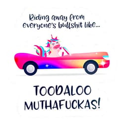 Generic Riding Away from Everyones Problems toodaloo Decal Sticker for Windows, Doors, Bumpers, Laptops, Toolboxes and More