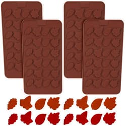 Patelai 4 Pieces 3D Fall Silicone Molds Thanksgiving Maple Leaf Shape Mini Candy Leaves Mold Decoration for Thanksgiving Fall Harvest Making Candy Muffins DIY Leaf Chocolates Cake Soap Candle