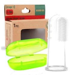 haakaa Silicone Baby Finger Toothbrush Set, Baby’s First Toothbrush with Case, Soft Bristle Toothbrush for Infant Oral Care, 3 Months +