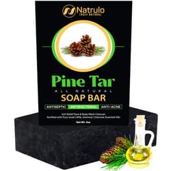 Natrulo All Natural Pine Tar Soap Bar 4oz – Cleansing Anti Acne Eczema Psoriasis Itch Relief Pine Tar Face & Body Wash Cleanser – Pure Goat’s Milk Soap with Oatmeal, Charcoal, Essential Oils Made in USA