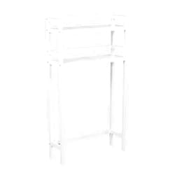 New Ridge Home Goods Solid Wood Dunnsville 2-Tier Space Saver for Extra Storage, WHITE
