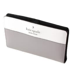 Kate Spade New York Kate Spade Staci Colorblock Large Slim Bifold Wallet in Nimbus Grey White Multi