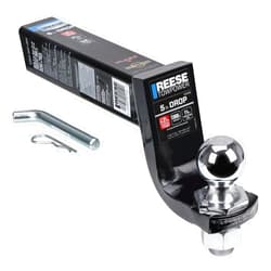 Reese 7090900 Interlock® Trailer Hitch Ball Mount Starter Kit, 13,000 lbs. Capacity, Heavy Duty, Fits 2-1/2 in. Receiver, 5 in. Drop, Black