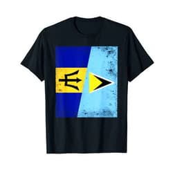 St. Lucia Flag Design Proud Saint Lucia Roots Barbados Saint Lucia Half Flag Bajan Lucian Pride T-Shirt
