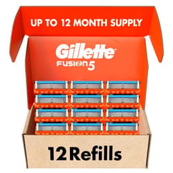 Gillette Fusion5 Mens Razor Blade Refills, 12 Count, Lubrastrip for a More Comfortable Shave