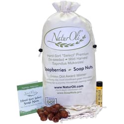 NaturOli Soap Nuts/Soap Berries - 4-Lbs organic (960 loads) + 18X Travel Bottle! Select Seedless - 4 Wash Bags, 8-pg info, Tote Bag. Organic Laundry Soap