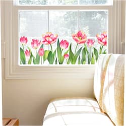 Buer Homie Window Clings, Double Sided Anti-Collision Decals, Tulip Pattern S