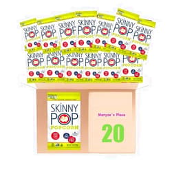 Maryse's Place Skinny Of Pop Individual Popcorn Snacks, 0.65 oz Bags, 20 Count, Original Flavor, Gluten Free