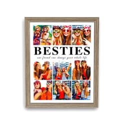 Lcyawer Personalized Best Friend Framed Canvas, Best Friend Birthday Gifts for Women, Custom Wood Prints with Collage Photos, Friendship Gift for Bestie, Gifts for Female Friends