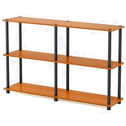 Furinno 99634LC/BK Turn-N-Tube 3-Tier Double Size Storage Display Rack, Light Cherry/Black