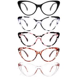 NOVIVON Reading Glasses for Women 5 Pack, Blue Light Blocking Readers Vintage Cat Eye Eyeglasses Anti Glare Filter UV Ray