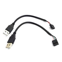 Duttek 9 pin USB Header to USB Cable, USB 2.0 Type A Male to Dupont 9 Pin Female Header Motherboard Cable Cord (AM to 9Pin 0.2M)(2 Pack)