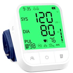 PEAKME Blood Pressure Monitor Blood Pressure Machine Automatic Upper Arm Adjustable Cuff with Large Backlit Display, 2 * 99 Memory Blood Pressure Monitors for Home Use with Storage Bag