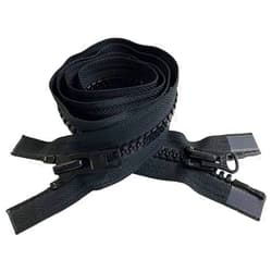 Zipperstop #10 Vislon Molded Separating Two-Way YKK Heavy Duty Jacket Zipper - Choose Your Length & Color - 1 Zipper Per Pack - Made in The United States (Black - 580, 36