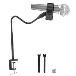 ZealSound Microphone Stand 19inch,Flexible Gooseneck Desktop Mic Stands,Upgraded Microphone Clip Holder for Mics with Outer Diameter 1.03