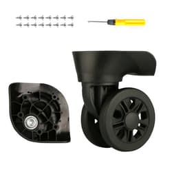 JALCH Spinner Luggage Replacement Wheels Travel Suitcase Carry On Luggage Spinner Wheels，Mute Connected Spinner Wheels ，DIY Replacement Left and Right Caster with Screws and Tool (2)
