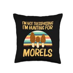 Funny Morel Gift Penny Bun Vegetable Fan Clothing Cute Design for Men Women Morel Mushroom Fungi Hunter Throw Pillow, 16x16, Multicolor