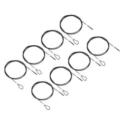 PATIKIL 3.3Ft Safety Cable Lock, 8 Pack Stainless Steel 2mm Dia Security Wire Rope with Double Loop for Stage Lighting Luggage Lock Black