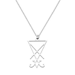 CENWA Lucifer Pendant Satanic Symbol Stainless Steel Jewelry Seal of Satan Necklace Symbolic Gift