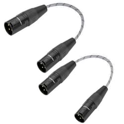 JOLGOO XLR Male to Male Adapter - 3 Pin Microphone Cord, 6-Inch XLR Interconnection Cable Splitter, 2Packs (6 inches)