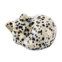 KURKUR Quartz Cat Figurines,Cute Sleeping Cat Decor Statues,Gemstone Healing Crystals Hand Carved Kitten Ornaments Gifts for Women Cat Lover Pet Memorial Stones(Y)